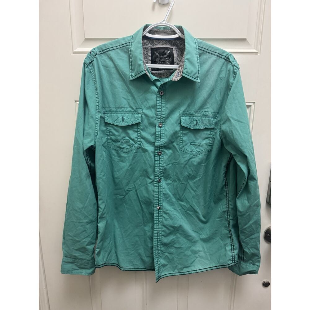 Drill Clothing Company Button Up Aqua Size Large Mens Shirt